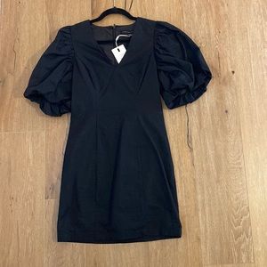 Black puff sleeve mini dress — New With Tags